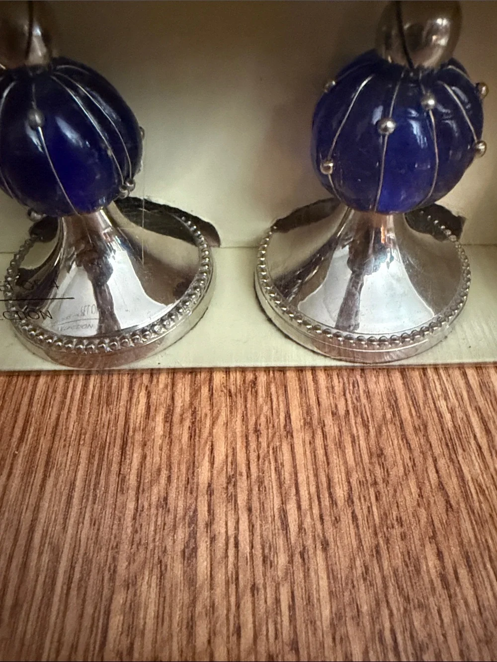 Cypress Home Mango Moon Blue & Silver Place Card Holders - Set of 4